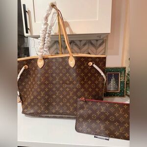 Faux Louis Vuitton Brown and Gold Monogram Tote GM Large Size New ❤️❤️